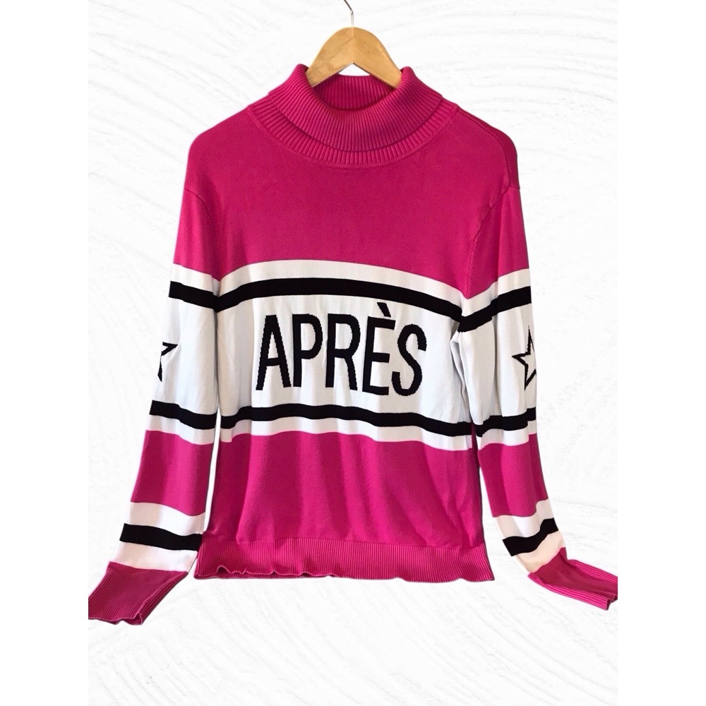 Antonio Melani Apres Motif Women's Bright Pink Logo Turtleneck SIZE XL X LARGE